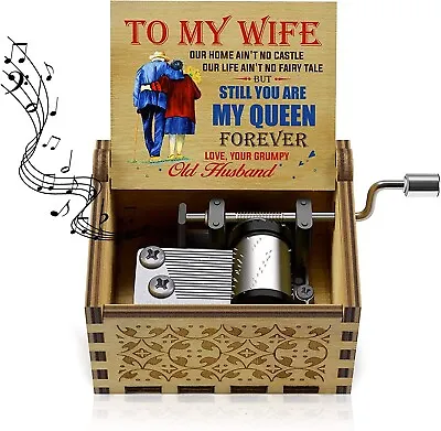 $33.95 • Buy Wooden Music Box Vintage Hand Crank Anniversary Wedding Valentine's Day Gift