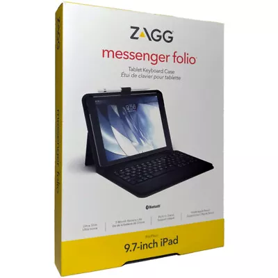 ZAGG Messenger Folio - Tablet Keyboard Case For IPad 9.7 - Black • $25.99