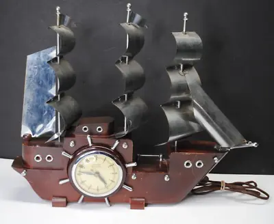 Vintage Retro United Sailing Clipper Ship Clock Mcm Works • $30