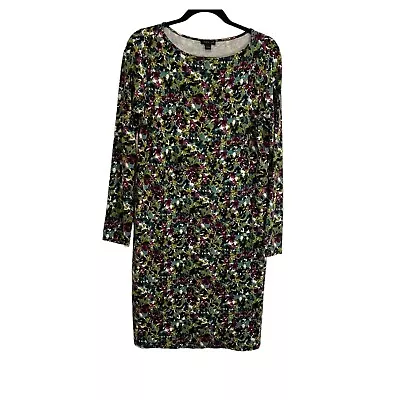 J Jill Wearever Collection Multicolor Floral Long Sleeve Dress Womens Size S • $24.64