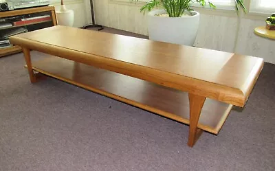 Mid Century Modern Long Walnut Surfboard Bench Coffee Table By Lane ~ Rare • $500