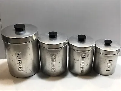 Shiny Aluminum Canister Set Vintage - Good Condition • $25.98