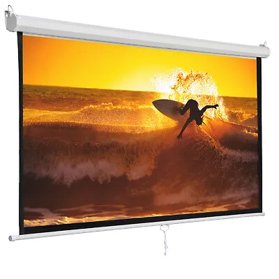 120 1:1 Projection Projector Screen Manual Pull Down Matte HD Movie Theater Home • $59.58