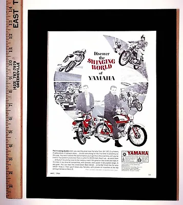 1966 Yamaha Twin Jet Vintage Motorcycle Ad Matted & Frame-Ready • $14.38