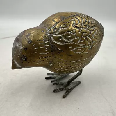 Vintage Brass Brass Baby Chick Vintage Figurine Mighty Bird Statue • $28.95