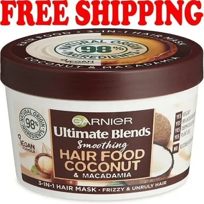 Garnier Ultimate Blends Hair Food Coconut 3-in-1 Nourishing Hair Mask 390 Ml • £5.50