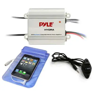 PYLE - Bluetooth Marine Amplifier Kit 2-Ch. Waterproof Audio Power Amp System • $42.40