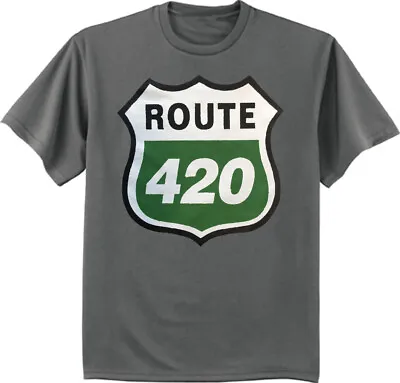420 Sign T-shirt Funny Weed Pot Stoner Mens Gifts Graphic Tees Clothing Apparel • $14.95