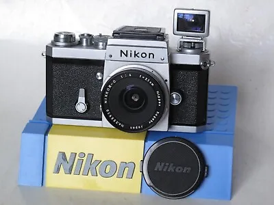RARE Nikon F 65 Red Dot 2.1cm F:4 Lens & Finder Early TOKYO Waist Level Finder • $950