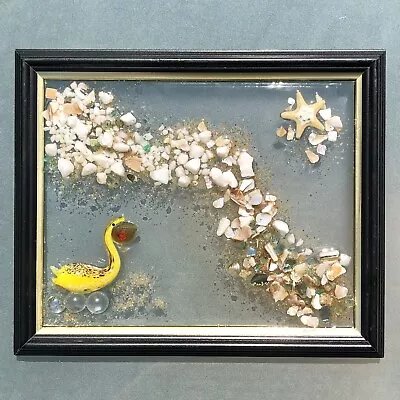 Fused Glass Mixed Media Framed Wall Art 10 X 12 Pelican Coastal Home Decor • $19.99