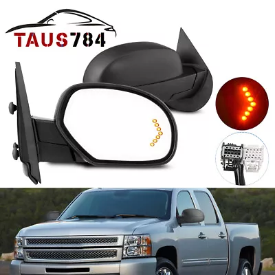 Power Heated Tow Mirrors For 07-13 Chevy Silverado Sierra 1500 2500 Arrow Signal • $88.90