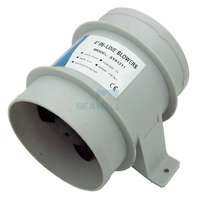 4 Inch Boat In Line Bilge Blower Marine Cabin Air Ventilation Fan 235CFM 12V • $25.99