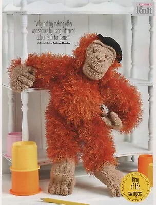 URANGUTAN TOY - Knitting Pattern - VAL PIERCE / Lion Brand Fun Fur Sirdar Snuggl • £1.95