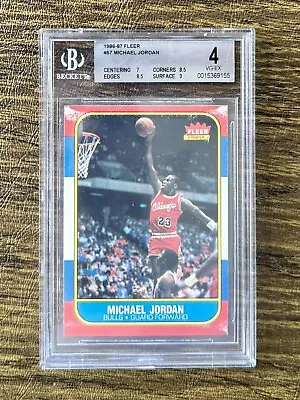 1986 Fleer Michael Jordan Rookie Card RC #57 BGS 4 **AVG. SUB-GRADE 6.75!** • $2650