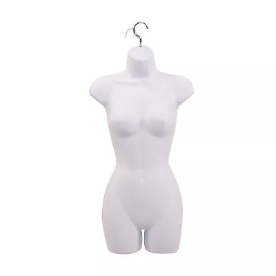 Female Molded Shatterproof White Torso Form With Hook - Fits Women’s Size 5-10 • $33