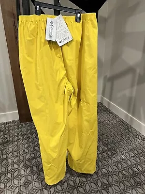 Columbia Rain Pants Men 3xl Yellow Classic Ibex Plant RM 8020-700 Straight Leg • $24.74