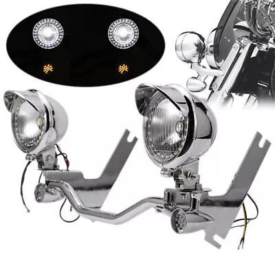 $142.99 • Buy Spot Fog Passing Turn Signals Lights Bar Kit For 1994-2013 Harley Road King US