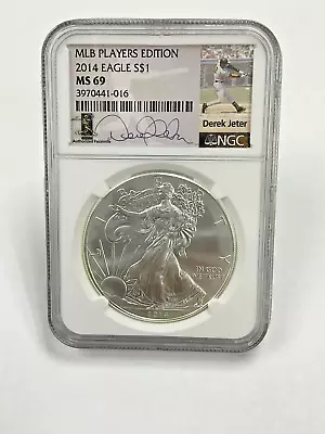 2014 Silver American Eagle MLB Derek Jeter Players Edition NGC MS69 • $80