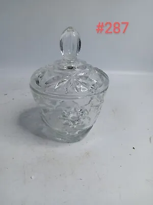 Vintage Cut Glass Candy Dish Sugar Bowl With Lid In The Star Of David Pattern • $16.99