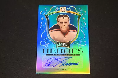 Ed Giacomin 2015 Leaf Metal Heroes Authentic Signature Autograph Blue /10 • $12