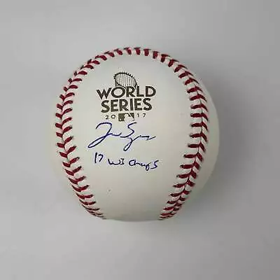 Autographed/Signed George Springer 2017 World Series Champs Baseball USASM COA • £120.52