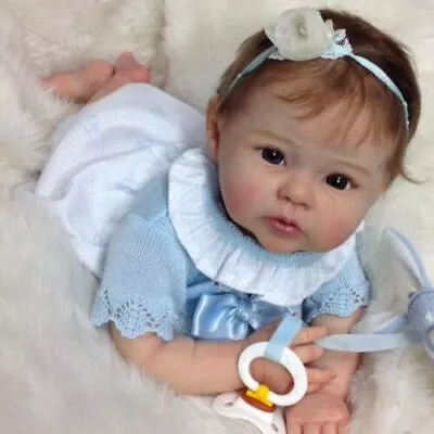 50CM Lifelike Reborn Baby Dolls Girl Raven Realistic Cute Blonde Girl Doll Gift • £66.96