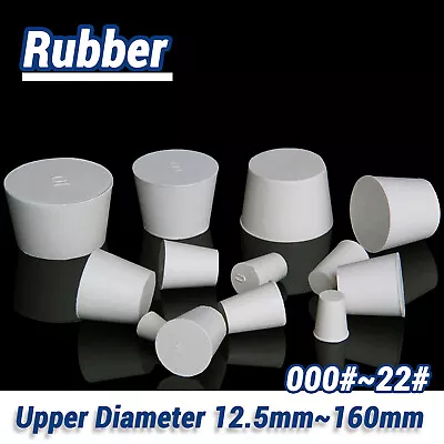 Rubber Stopper Bungs Laboratory Solid Hole Stopper Tapered Flask 25 Sizes Hot • $171.35