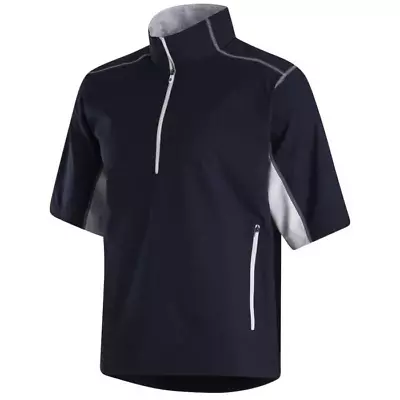 FootJoy Short Sleeve Sport Windshirt Golf Pullover (M) - Navy/White Style #32667 • $48.71