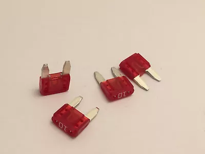 4 X 10 Amp Mini Fuse Red 10A ATM Free Shipping • $2.75