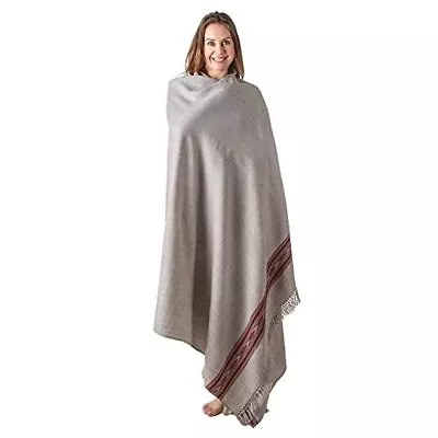 Meditation Shawl Or Blanket Exotic Shawl/Wrap Oversize Scarf Or Light Grey • $75.63