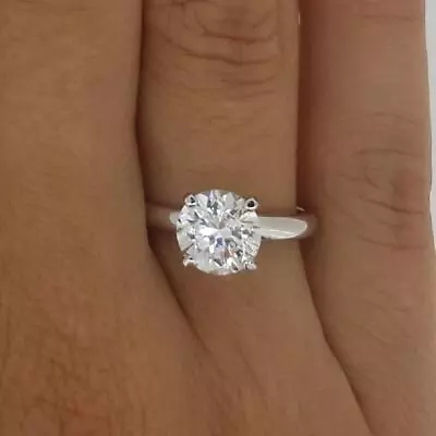 2.5 Ct 4 Prong Solitaire Round Cut Diamond Engagement Ring VS1 D White Gold 14k • $7142