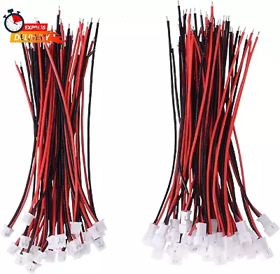 Letool 30 Pairs JST 1.25Mm 2 Pin Micro Male Female Connector Plug With Red Black • $10.68