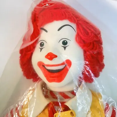 Vintage 80’s Plush 16  Ronald McDonald Doll Vinyl Head Yarn Hair Sealed NOS • $75