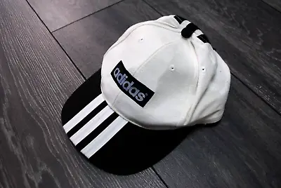Adidas Black White Embroidered Ball Cap Snapback Vtg Taiwan Roc One Size 80s 90s • $19.99