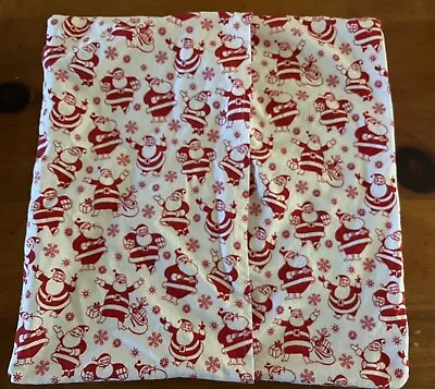 Vintage Christmas Santa Snowflake Fabric Handmade Pillow Cover UNSTUFFED 15 X15  • $13
