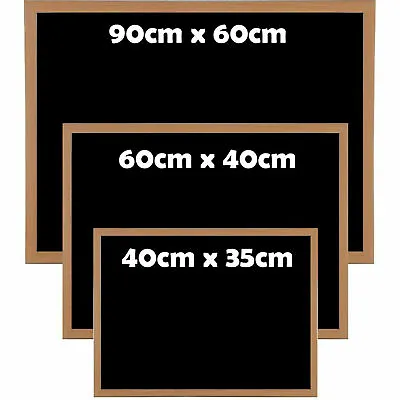 Premium Blackboard Magnetic Wooden Framed Office Notice Menu Chalk Board • £11.95