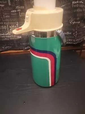 Vintage Airpot Hot Cold Insulated Dispenser Carafe Thermos 2 Qt 70s Striped • $45