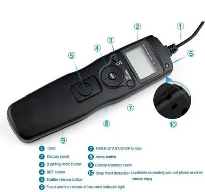 Timer Remote Shutter Release For Canon 6D 1D 5D II III 7D 10D 40D 50D 20D 30D • £13.49