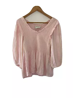 Cecilie Copenhagen Sandra Blouse Pale Pink Rouched  • $70