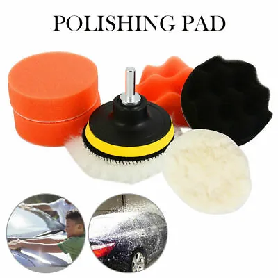£6.81 • Buy 6x 3  Car Polisher Gross Polishing Pads For Drill Sponge Waxing Buffing Kit LK