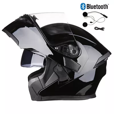 DOT Flip UP Motorcycle Helmet Full Face Streetbike Modular  Bluetooth Helmet ECE • $97.65