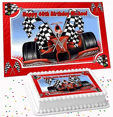 Racing Car Birthday Party Personalised Icing Edible Costco Cake Topper R2-8834 • £15.99
