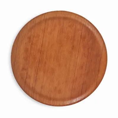 Vintage Teak Tray Sweden Plate Mid Century Modern Wooden Round Small Medium • $50