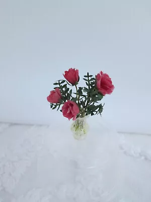 Dollhouse Miniature Flower Vase W/ Paper Flowers • $12