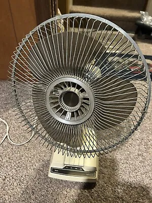 Vintage SEARS Roebuck Oscillating Fan Push Button 16” 3 Speed Tested VIDEO RARE • $39.99