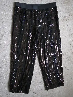 Nwot Bob Mackie Wearable Art Mack & Brown Sparkly Sequins Evening Pants-size Mp • $19.49