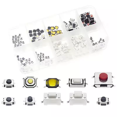 QTEATAK 200 Pcs 10 Value Micro Momentary Tactile Push Button Switch Tact Assortm • $13.98