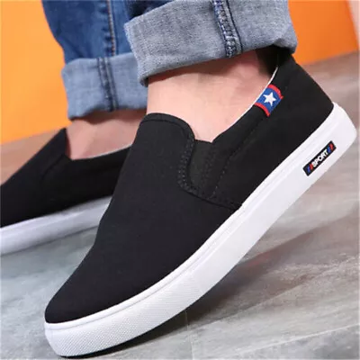 Mens Slip On Casual Canvas Espadrilles Deck Plimsolls Trainers Pumps Shoes Size • £6.79