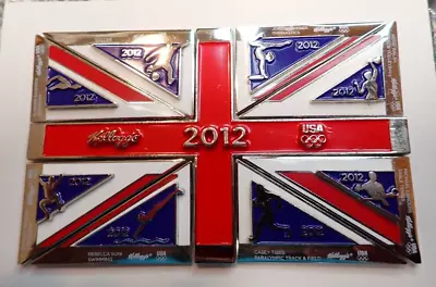 2012 Kellogg’s London Olympic Pin Set Limited Edition Union Jack Flag & Pouch • $89