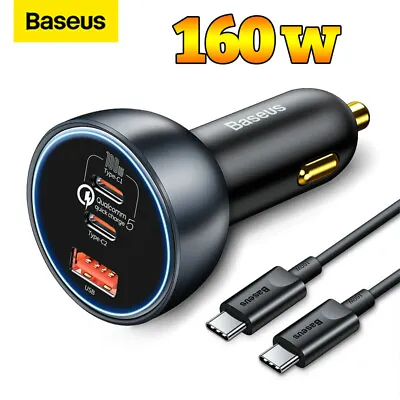 Baseus 160W Car Charger USB Type C Quick Charge QC PD Charger For IPhone Laptop • $44.99
